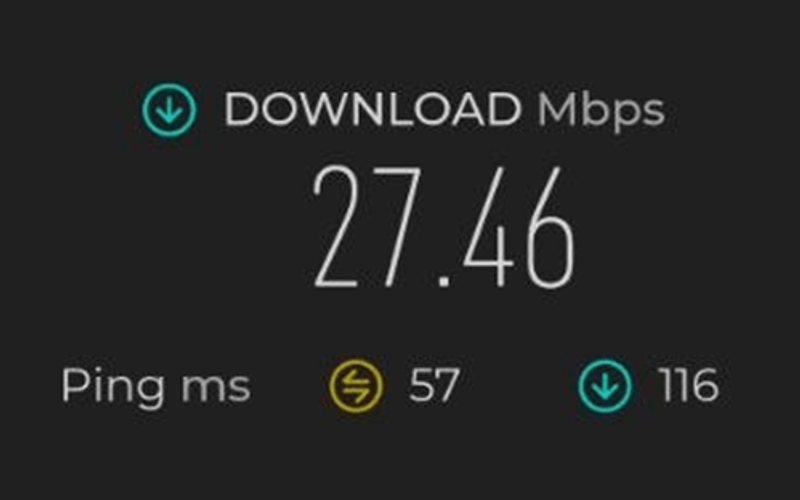 Speedtest result at Pasir Ris Sport Centre — 27.46 Mbps download on the TP-Link Archer MR500 4G+ Router