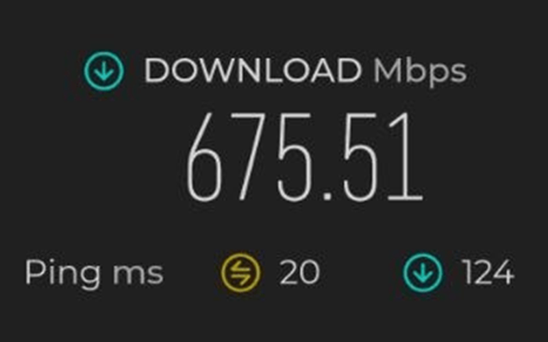 Speedtest result at Woodlands Sport Centre — 675.51 Mbps download on the TP-Link Archer NX500 5G Router